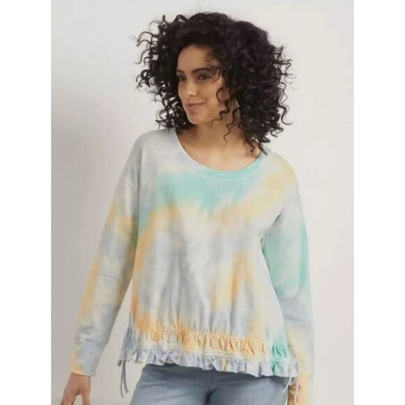 Soft Surroundings Shirt Womens Small Pastel Tie Dye 100% Cotton Loungewear Comfy - Picture 1 of 8